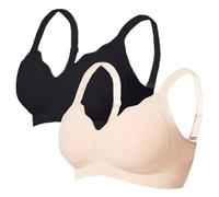 Generisch 3Er Pack Damen BHS Seamless BH Damen Set,Große Größen Push-Up Ohne Bügel Bra Bequem Atmungsaktiv Nahtloser BH mit Vollständiger Soft Bra für Alltag und Freizeit Light Rosa,L