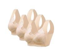 Generisch 3er Pack Komfort BH Set Klassische BHS Damen P-ush Up mit Verstellbarem Bustier Große Brüste Unterwäsche Sport BH Ohne Bügel Starker Halt Trainings Schlaf BHS Gepolstert für Alltag Yoga