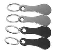 Generisch 4 Stück Einkaufswagen-token Zeichen Trolley-tasche Räder Für Wagen Trolley-token-anhänger Korb Rollwagen Mit Rädern Schlüsselanhänger-einkaufswagenmarken Rostfreier Stahl