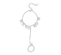 Generisch 41XC Butterfly Lady Ring Verstellbares Armband Schmuckset für Frauen Mädchen Silber Fingerring Armband mit mehreren Schmetterlingen Nützlich und modisch