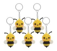 Generisch 5 Stück pack Cartoon Bienen Schlüsselanhänger aus Pvc und Metall Leichte Bienenförmige Taschenanhänger als Dekoration und Geschenk für Bienenmotivierte Partys