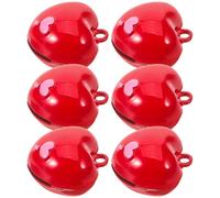 Generisch 6 Stück Rote Herz Glöckchen Schmuckanhänger Selbstgemacht Zubehör für Ketten Halskettenanhänger Weihnachtsdeko Handgefertigte Bastelprojekte