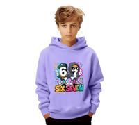 Generisch 67 Kinder Weihnachtspullover Jungen Hoodie Lässige 67 Druck Kapuzenpullover Casual Sweatshirt Kuschelhoodie Langarm Oberteile Kinder Langarmshirt Bequeme Pullover Top für 3-13 Jahre