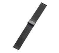 Generisch 8 mm - 24 Edelstahl 0,4 Mesh Milanese Uhrenarmband Metall Faltschließe for Universaluhrenarmband(Black,19mm)