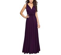 Generisch Abendkleid Damen Lang Abendkleider Elegant Für Hochzeit V-Ausschnitt Ballkleider Brautjungfernkleider Ärmellos Hohe Taille Cocktailkleid Party Kleid Sommer Strandkleid Brautkleid Neckholder