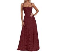 Generisch Abendkleid Damen Lang, Brautjungfernkleider mit Floralem Jacquard, Lange Kleider für Hochzeit, Elegantes Spaghettiträger Ballkleid, Langes Kleid für Hochzeitsgast, Abschlusskleid Abiball