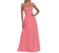 Generisch Abendkleid Damen Lang, Brautjungfernkleider mit Floralem Jacquard, Lange Kleider für Hochzeit, Elegantes Spaghettiträger Ballkleid, Langes Kleid für Hochzeitsgast, Abschlusskleid Abiball