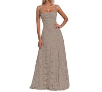 Generisch Abendkleid Damen Lang, Brautjungfernkleider mit Floralem Jacquard, Lange Kleider für Hochzeit, Elegantes Spaghettiträger Ballkleid, Langes Kleid für Hochzeitsgast, Abschlusskleid Abiball