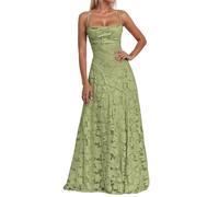 Generisch Abendkleid Damen Lang, Brautjungfernkleider mit Floralem Jacquard, Lange Kleider für Hochzeit, Elegantes Spaghettiträger Ballkleid, Langes Kleid für Hochzeitsgast, Abschlusskleid Abiball