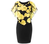 Generisch Abendkleider Elegant Für Hochzeit Curvy Große Größen Kleid Damen Sommer Knielang Festliche Kleider Für Mollige Blumen Abschlusskleider Elegante Cocktailkleid Frauen Hochzeitsgast Abendkleid