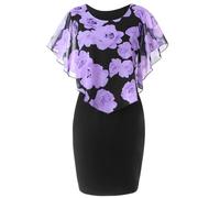 Generisch Abendkleider Elegant Für Hochzeit Curvy Große Größen Kleid Damen Sommer Knielang Festliche Kleider Für Mollige Blumen Abschlusskleider Elegante Cocktailkleid Frauen Hochzeitsgast Abendkleid