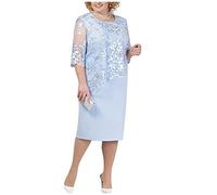 Generisch Abendkleider Elegant Für Hochzeit Große Größen Cocktailkleid Damen Hochzeitsgast Silvester Kleid Für Mollige Frauen Spitze Festliche Kleider Elegante Partykleid Midi Damenkleider Plus Size