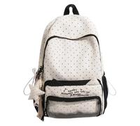 Generisch Aesthetic Backpack - Italian School Bag, Star Pendant Charm | Nylon PVC Construction, Large Capacity, Fits Laptop, Hiking Gym Travel, Kawaii Style, Lightweight 440g, Outdoor Gear