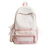 Generisch Aesthetic Backpack - Italian School Bag, Star Pendant Charm | Nylon PVC Construction, Large Capacity, Fits Laptop, Hiking Gym Travel, Kawaii Style, Lightweight 440g, Outdoor Gear