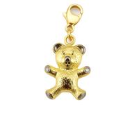 Generisch Anhänger Charm Einhänger Bär Teddybär Gold 333 Bärchen rhodiniert 8 Karat Gelbgold