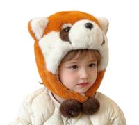 Generisch Animal Hats for Kids | Waschbären Form Dicke Wintermütze | Plüsch Tier Ohren Mütze - Für Mädchen Teenager Cosplay Kostüm Outdoor Kaltes Wetter Feiertag Tägliche Nutzung Und