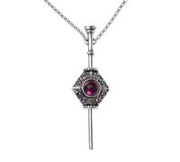 Generisch Antiker Drachenatem Stein Anhänger Halsband mit Vintage Blut | Vintage Blood Pack Anhänger Halskette mit abnehmbarem Zauberstab für Cosplay Paare Liebhaber Geschenk