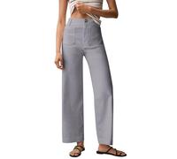 Generisch Anzughose Damen High Waist Beige Stoffhose Kinder Mädchen Stretch Business Uniformhose Anzughosen mit Taschen Lässige Gerades Bein Elegant Freizeithose Leicht Mode Bequeme Sporthose