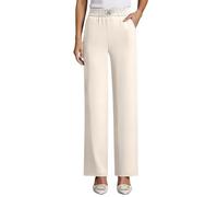 Generisch Anzughose Damen High Waist Hosen Leichtgewicht Elastisch Casual Bein Dehnbar Loungehose mit Taschen Elegante Palazzo Stoffhose Straight Leg Stoffhosen Haushose