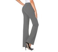 Generisch Anzughose Damen High Waist Schlaghose Weites Bein Lange Hose Kurzgrößen Stretch Damenhosen Elegant Einfarbig Freizeithose Work Business Casual Dress Pants Petite Für Büro Business Alltag