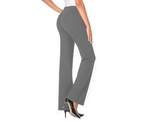 Generisch Anzughose Damen High Waist Schlaghose Weites Bein Lange Hose Kurzgrößen Stretch Damenhosen Elegant Einfarbig Freizeithose Work Business Casual Dress Pants Petite Für Büro Business Alltag