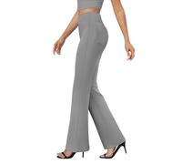 Generisch Anzughose Damen Low Waist Flared Business Hose Bootcut Büro Arbeitshose Weites Bein Geschnitten Hose Stretch Stoffhose Bequem Freizeithose Weich Schlaghose Straight Leg Hosen mit Taschen