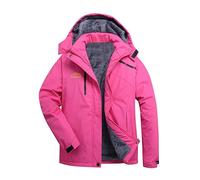 Generisch Arbeitsjacke Damen Winter Wasserdicht | Wanderjacke Damen Leicht Gefüttert | Sportjacke Warm Kapuzenjacke Einfarbig Winterjacke Thermo Sweatshirt Reißverschluss Regendichte Übergangsjacke
