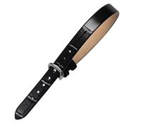 Generisch Armband Herren Leder, Echtlederarmband, Verstellbar, Mit Gürtelschnalle, Punk, Stapelbar, Handgefertigt, Charmanter Schmuck Für Frauen, Teenager, Mädchen, Schwarz (Silberne Schnalle), 8