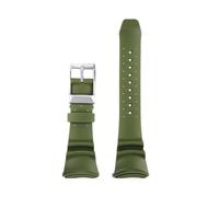 Generisch Armeegrünes, atmungsaktives Kautschukarmband, kompatibel mit Citizen BJ8050-08E BJ8050 Bj8057. Eingelegtes Edelstahl-Adapter-Herrenarmband(Army Green-Silver)