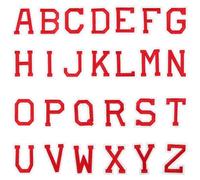Generisch Aufbügelbare Buchstaben Patches Gestickte Stoff Aufnäher 26 Stück in Rot Leicht und Stilvoll zum Dekorieren von Kleidung und Büchern für Selbstgemacht Projekte