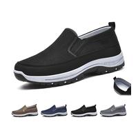 Generisch Auguscare Schuhe für Herren, CNA Trop : Klassische Herren-Freizeit Slip-Ins, mit Fußgewölbeunterstützung Atmungsaktiv Orthopädische Sneakers Herren-Bootsschuhe(Schwarz,45 EU)