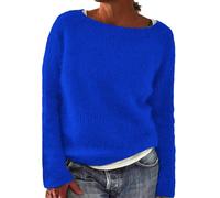 Generisch Ausgefallene Pullover, Norwegermuster Pullover Damen, Strickpullover Norweger Langarm Rundhals Elegant Stricken Oberteil Warm Winter Sweater Jumpers Herbst Winter Pulli