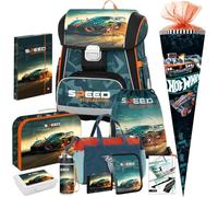 Generisch Auto - Speed Acceleration - Race - OxyBag PREMIUM Schulranzen-Set (11 teilig mit Sporttasche, Schultüte und Kofferl)