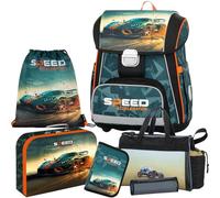 Generisch Auto - Speed Acceleration - Race - OxyBag PREMIUM Schulranzen-Set (6 teilig mit Sporttasche und Kofferl)