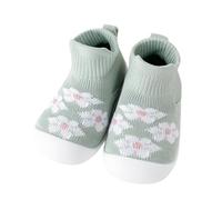 Generisch Baby-Sockenschuhe, Wanderschuhe für Kleinkinder, rutschfeste Hausschuhe für Jungen Mädchen, Slip-on-Sneaker (Green, 12-18 Months)