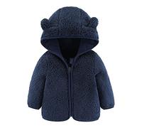 Generisch Baby Winterjacke Fleecejacke Baby Winterjacke Hoodie Fleecejacke mit Bärenohren Jungen Mädchen Wintermantel Neugeborenes Plüsch Reißverschluss Outwear Hooded Warme Manteljacke Fleece