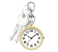 Generisch Backpack Watch, Stylish Round Hanging Timepiece, Carabiner Hook 3.23x1.57x0.28 inches, Portable Mini Clock Accessory for Travel Bags, Outdoor Gear, Men, Women, Friends