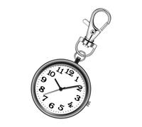 Generisch Backpack Watch, Stylish Round Hanging Timepiece, Carabiner Hook 3.23x1.57x0.28 inches, Portable Mini Clock Accessory for Travel Bags, Outdoor Gear, Men, Women, Friends