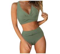 Generisch Badeanzug Damen Bikini Set Curvy blau Bikinioberteile für Shape Tankini Oberteil mit Bein große Oberweite Cup Hawaii Hemd bauchweg Grosse grössen mädchen 152 türkis Cups mollige sportlich