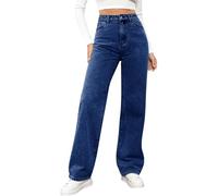 Generisch Baggy Jeans Damen Jeanshose High Waist Cargo Jean Weite Vintage Hose Frauen Mädchen Boyfriend Jeanspants Hosen Damen High Waist Komfortabel Und Modisch