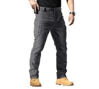 Generisch Baggy Jogginghose Herren Cordhose mit Taschen Chino Hose Stretch Atmungsaktiv und Leicht Latzhose Jeanshemd Cowboyhut Zimmermannshose Freizeithose Militär Kleidung Schwarze Anzughose