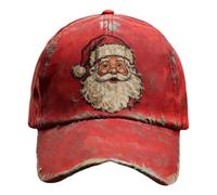 Generisch Baseball Hat for Men, Red Vintage Santa Claus Christmas Cap | Funny Santa Printed Baseball Hat, Holiday Headwear for Daily Wear, Travel, Camping, Hiking, Sports and Birthday Parties