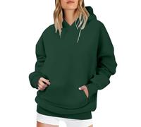 Generisch Basic Kapuzenpullover Damen Oversized Hoodie Casual Langarm Pullover Sweatshirt mit Kapuze,Baumwollpullover Damen,Retro-Mode