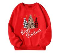 Generisch Bauchfreie Oberteilekinder Jungen und Mädchen Weihnachten Schneeflocke Hoodie Winter warme Weihnachtsdruck Pullover Sweatshirts Oberteil (Red, 8-9 Years)