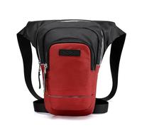 Generisch Bauchtasche, Hüfttasche Casual Outdoor Sport Bein Oberschenkel Pack männer Reiten Taille Hosen Tasche Nacht Reflexion Brust Sling Schulter(Red)