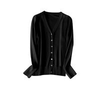Generisch Baumwolle Damen Strickjacken Für Damen Cardigan Winter Mit Button Größen Strickmantel Dünne Bolero Jäckchen Strickjacke Leicht Winter Casual Vintage Feinstrickjacke