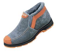 Generisch Baumwolle Schuhe Herren Slip on Walkingschuhe Warme Winterschuhe GefüTtert PlüSch Fitnessschuhe rutschfeste Wanderschuhe Low Top Freizeitschuhe Verdicken Schneestiefel Leger Stiefeletten
