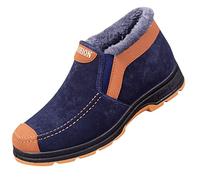 Generisch Baumwolle Schuhe Herren Slip on Walkingschuhe Warme Winterschuhe GefüTtert PlüSch Fitnessschuhe rutschfeste Wanderschuhe Low Top Freizeitschuhe Verdicken Schneestiefel Leger Stiefeletten