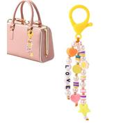 Generisch Beaded Backpack - Rainbow Color Keychain - Bag Pendant Keyring Decor for Car Keys, Handbag, Tote Bags, Backpack