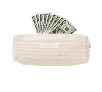 Generisch Beige Pencil Case - 19x7x6 cm Côte Velvet Bleistiftbeutel | Make -up für Taschen für Schüler praktische und Elegante Handtaschen